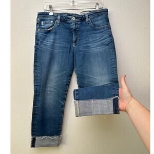 AG women’s The Prima cigarette leg jeans medium wash raw cuffed hem US 32R